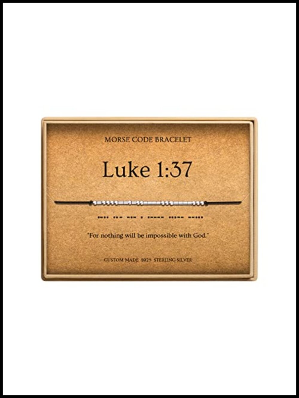 Sterling Silver Morse Code Bracelet for Women Christian Bible Verse